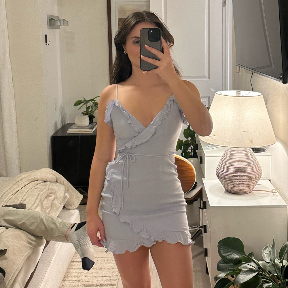 Elegant Lavender Wrap Dress